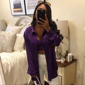 Purple bralette silk set